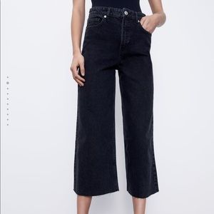 ZARA black wide leg jeans